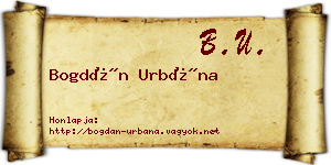 Bogdán Urbána névjegykártya